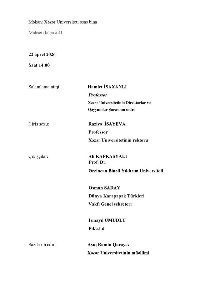 Azerbaycan “Xəzər Universiteti” Türk dünyasının iki zirve ozanını anıyor - Resim: 1