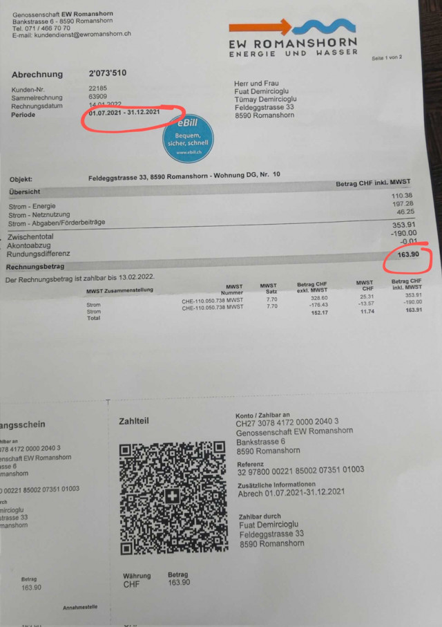 İsviçre'de yaşayan gurbetçi 6 aylık elektrik faturasını paylaştı sosyal medya bunu konuştu - Resim: 1