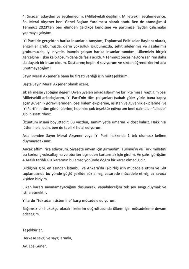 İYİ Partili Ece Güner'in istifa metni olay oldu Ali Karahasanoğlu: Fransızca, İngilizce ana dili gibi, ama... - Resim: 1