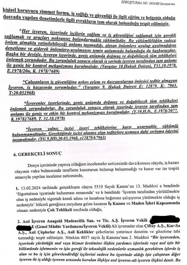 Erzincan'daki altın madeni faciasında 6 kişi tutuklandı! Bilirkişi Anagold'u asli kusurlu bulmadı - Resim: 0