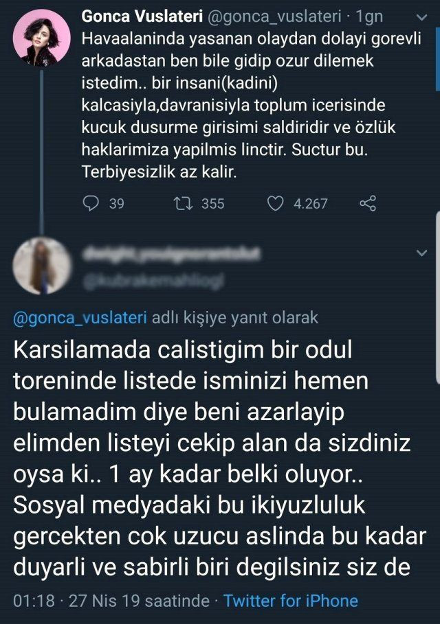 Gonca Vuslateri'den takipçisinin 'iki yüzlü' yorumuna yanıt - Resim: 2