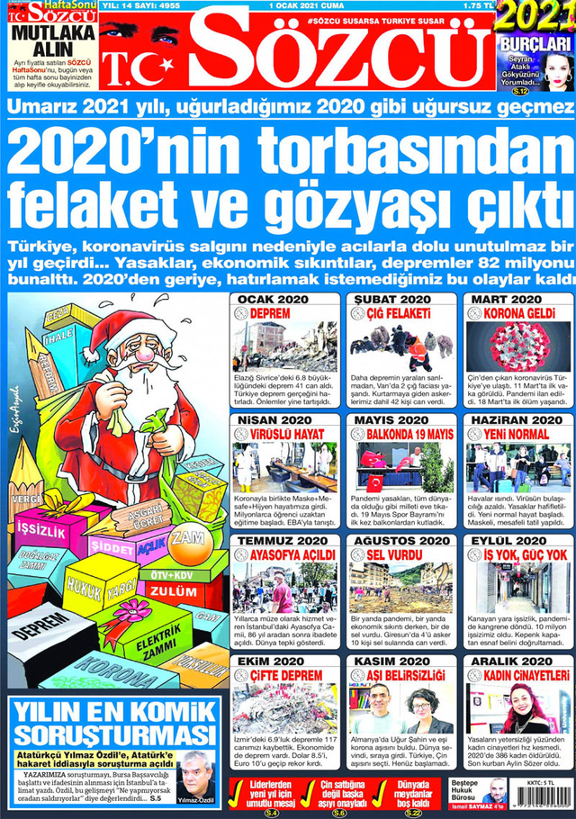 Sözcü gazetesi Ayasofya'nın açılışını 2020'nin felaketleri arasında gösterdi Twitter yıkıldı - Resim: 0