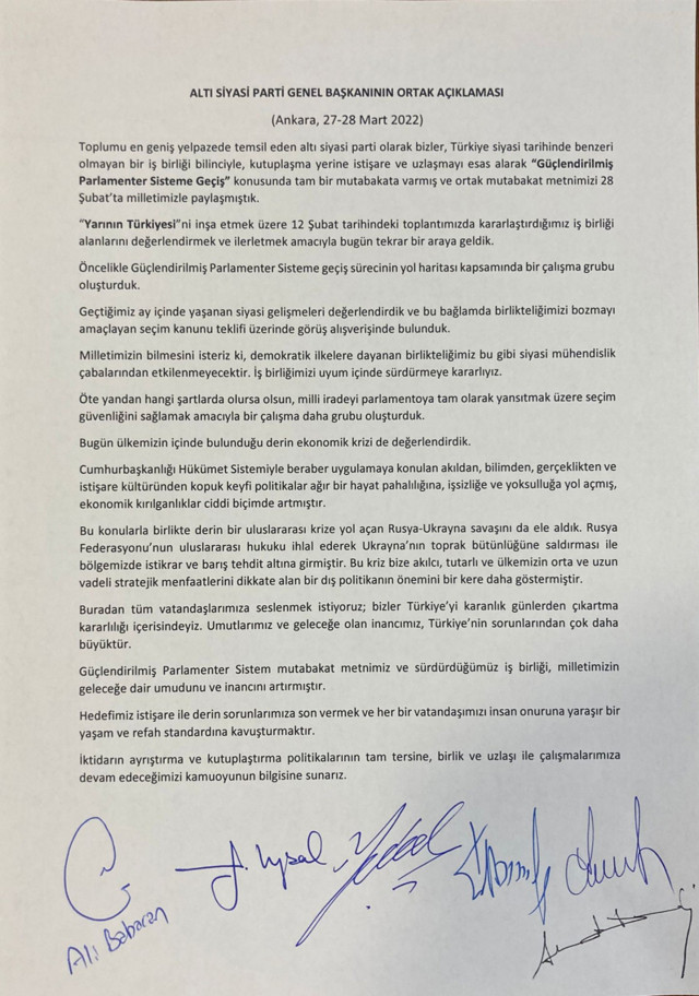 6'lı Masa Ali Babacan'ın ev sahipliğinde ikinci kez toplandı! Siyasi mühendislik çabaları masayı dağıtamaz - Resim: 0