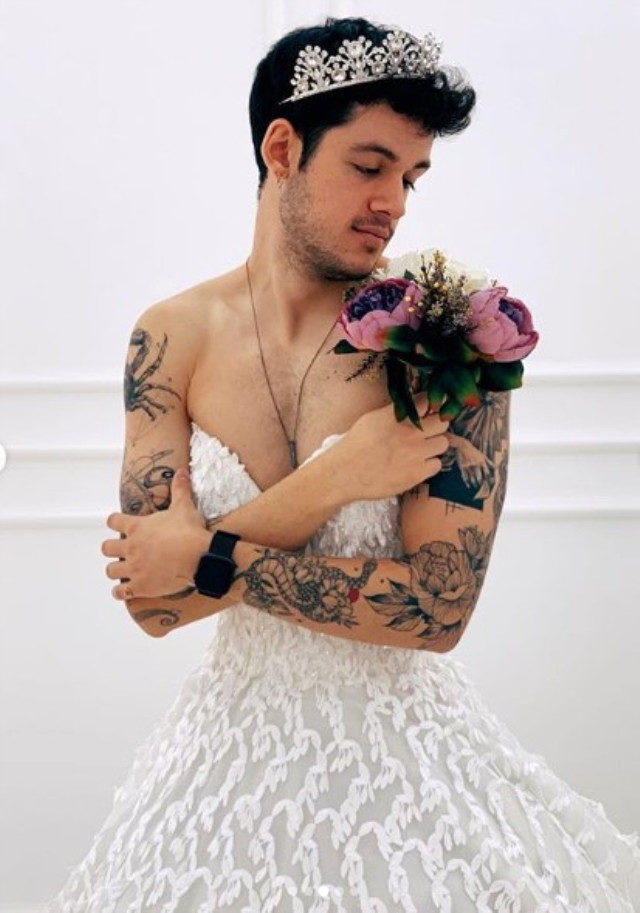 Fenomen Orkun Işıtmak'ın gelinlikli fotoğrafı sosyal medyayı salladı - Resim: 2