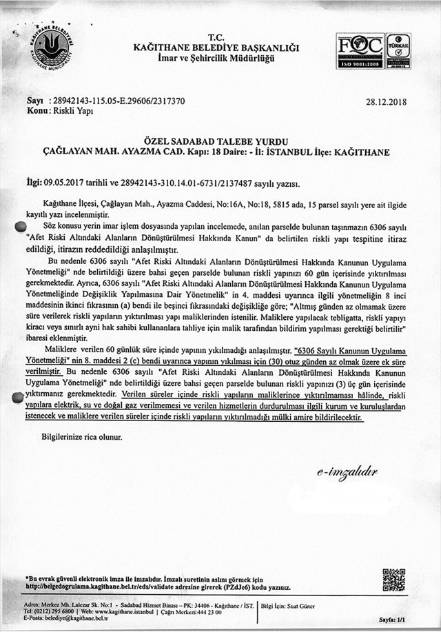 Yıktırılan yurt binasıyla ilgili raporda ürkütücü tespitler! Bina kaçak çıktı - Resim: 0