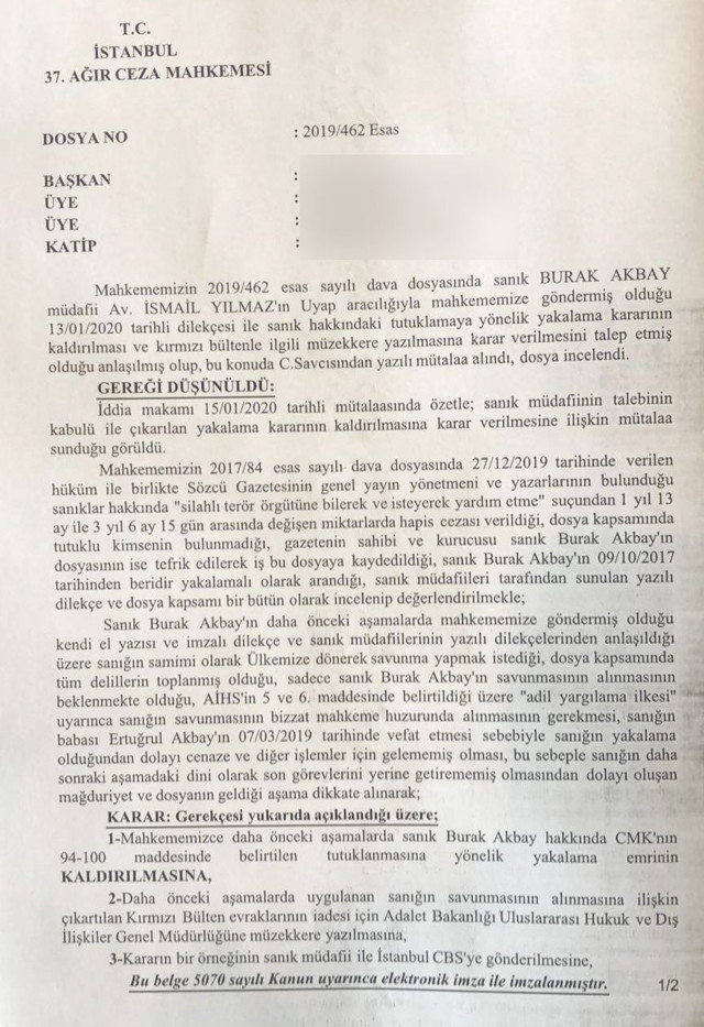 Mahkemeden Sözcü'nün sahibi Burak Akbay hakkında son dakika kararı! - Resim: 0