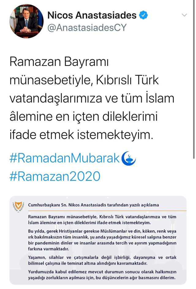 Kıbrıs Rum yönetimi lideri Anastasiadis'ten tartışma yaratan Ramazan gafı - Resim: 0