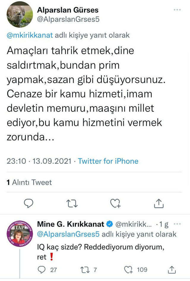 Mine Kırıkkanat: Cenazemde imam, hafız  istemiyorum - Resim: 2