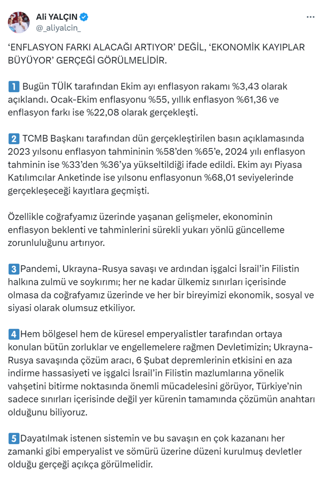 Memur-Sen Başkanı Ali Yalçın enflasyon rakamlarına isyan etti! Memur ve emekliye en az yüzde 50 zam... - Resim: 0