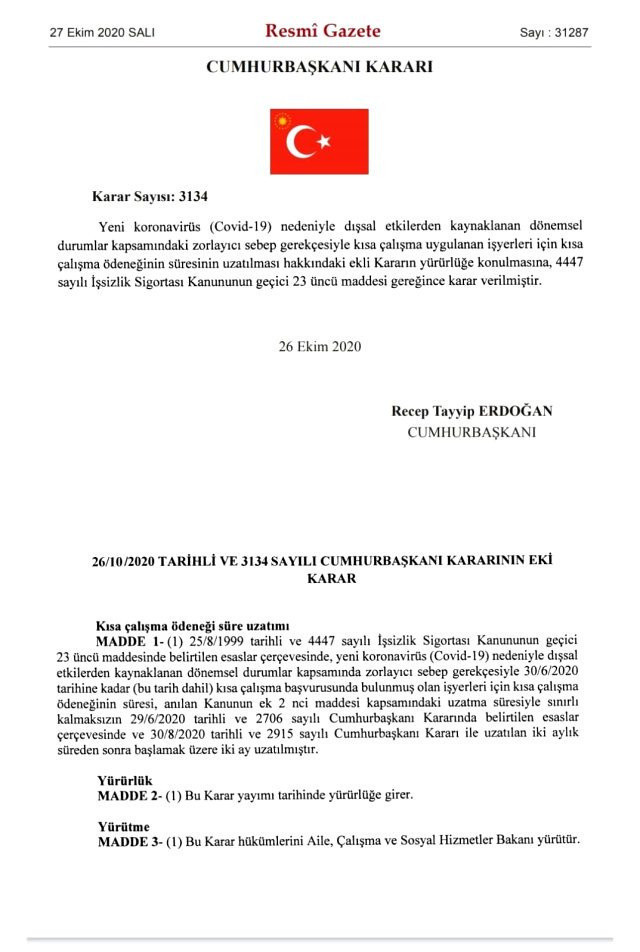Kısa çalışma ödeneği ve işten çıkarma yasağı 2 ay daha uzatıldı! Erdoğan imzaladı - Resim: 0