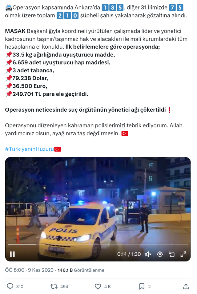 Ali Yerlikaya açıkladı! Konum bilgisi isteyip uyuşturucu dağıtan çete çökertildi! 210 kişi gözaltında - Resim: 2