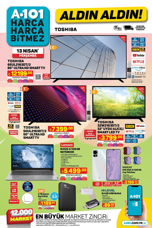 A101 13 Nisan Perşembe aktüel ürünler kataloğu yayınlandı! Dünya A101 gününe özel ürünlerde dev indirim - Resim: 1