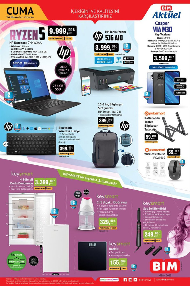 BİM kataloğu yayınlandı! Notebook, Cep Telefonu, Akıllı bileklik satışta! BİM 14 Nisan indirimli ürünler listesi - Resim: 3