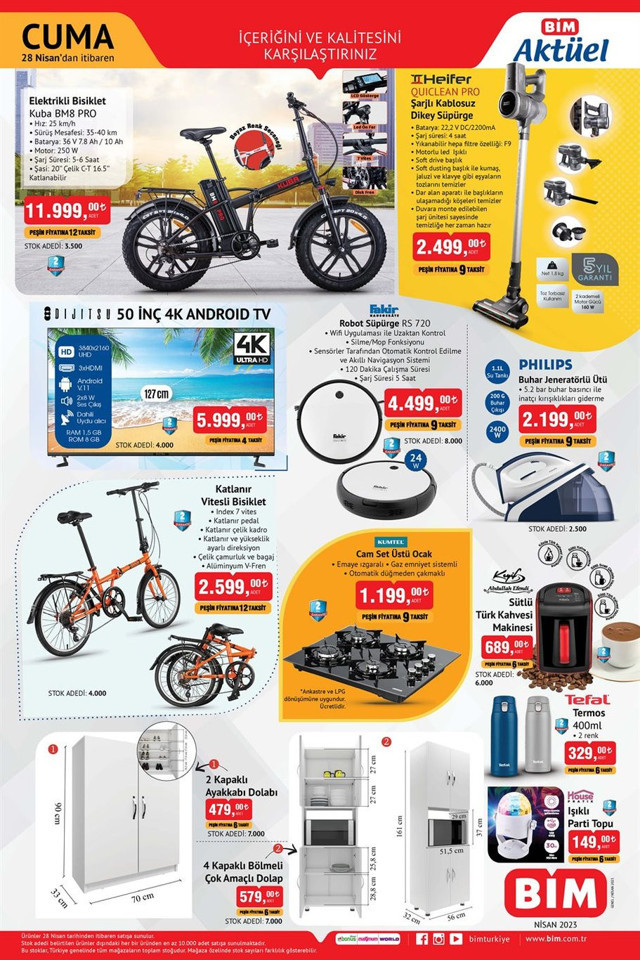 BİM robot süpürge, elektrikli bisiklet geliyor! BİM 28 Nisan indirimli ürünler belli oldu! İşte fiyat listesi... - Resim: 0