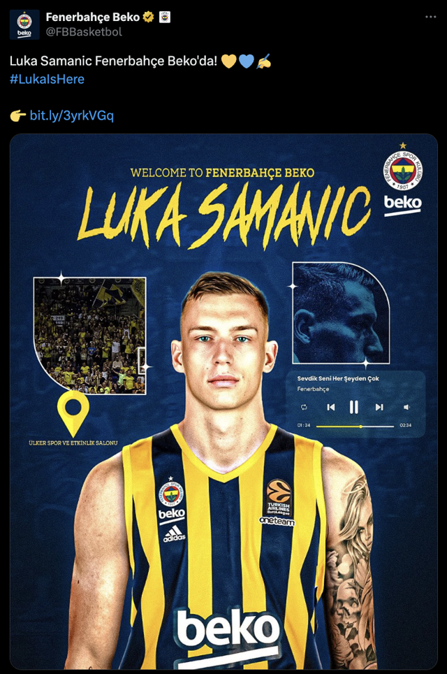 Fenerbahçe Beko, Luka Samanic'i transfer etti - Resim: 0