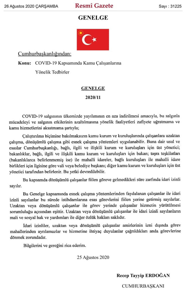 Kamuda esnek çalışma genelgesi yayınlandı - Resim: 0