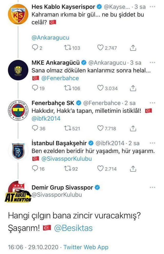 Kulüpler sosya medyada tek yürek oldu! Her biri İstiklal Marşı'nın bir dizesini paylaştı! İşte o paylaşımlar... - Resim: 1