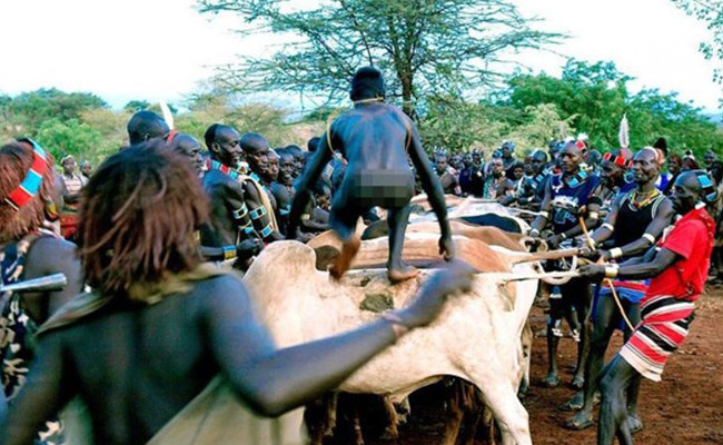 Bir garip Afrika kabilesi! Evlenmek isteyeni kırbaçlıyorlar - Resim: 2