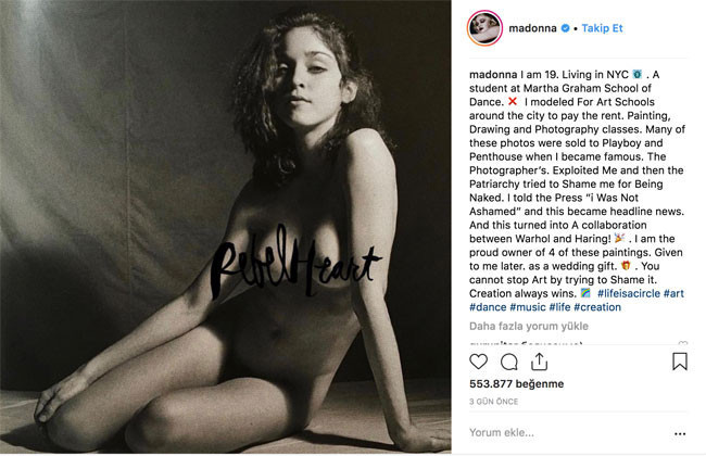 Madonna Instagram'dan çıplak fotoğrafını paylaşıp 'gurur duyuyorum' dedi... - Resim: 3