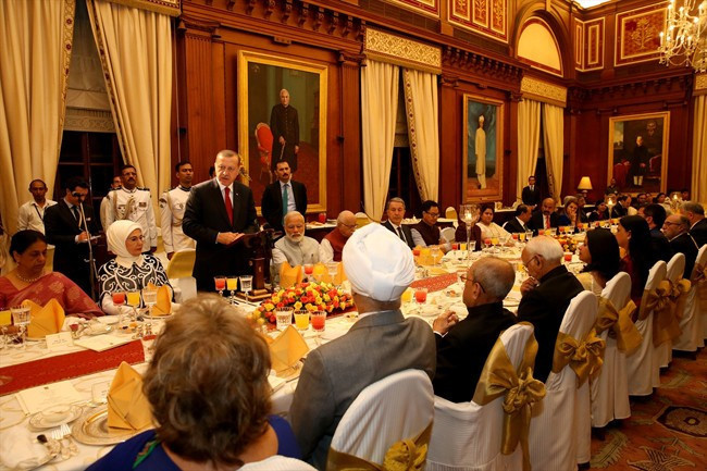 Erdoğan Hindistan'da onuruna verilen yemeğe  katıldı - Resim: 4