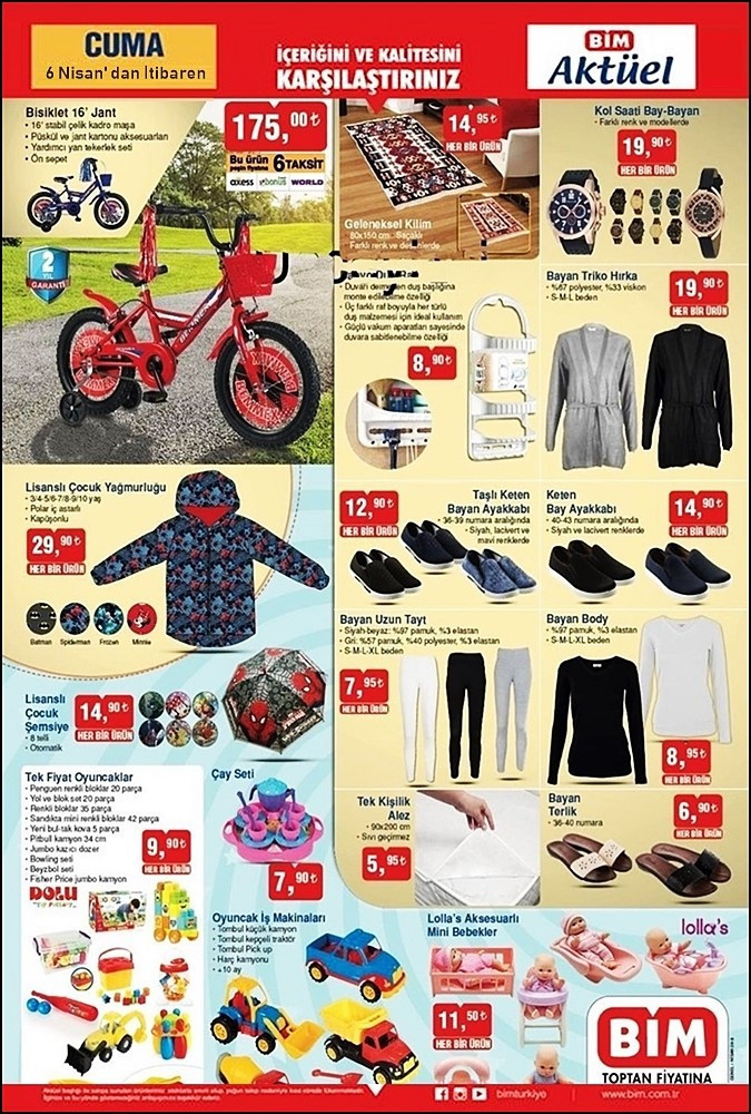 BİM 6 Nisan aktüel indirim listesi yeni ürün kataloğu  - Resim: 1
