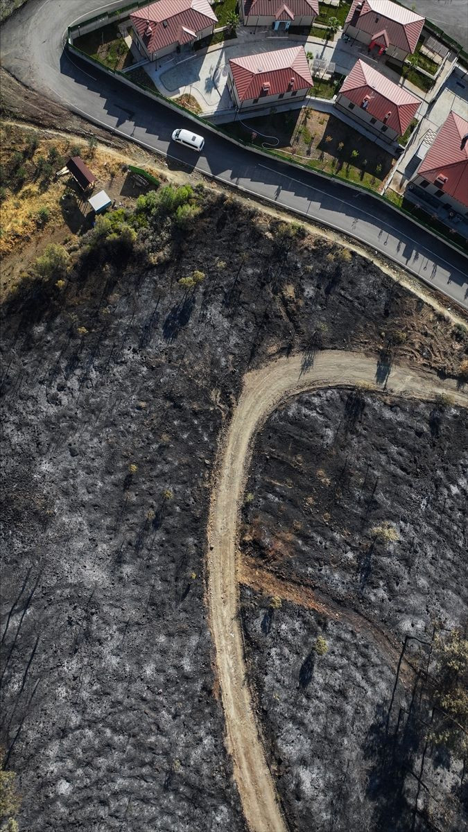 Hatay'ın ciğerleri kül oldu! Yanan ormanlık alanlar havadan görüntülendi - Resim: 4