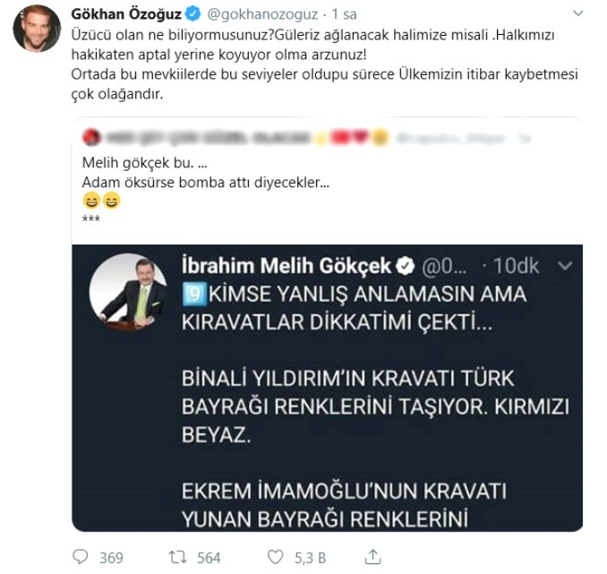 Gökhan Özoğuz'dan sert tepki! Melih Gökçek kravat yorumu yapmıştı - Resim: 1