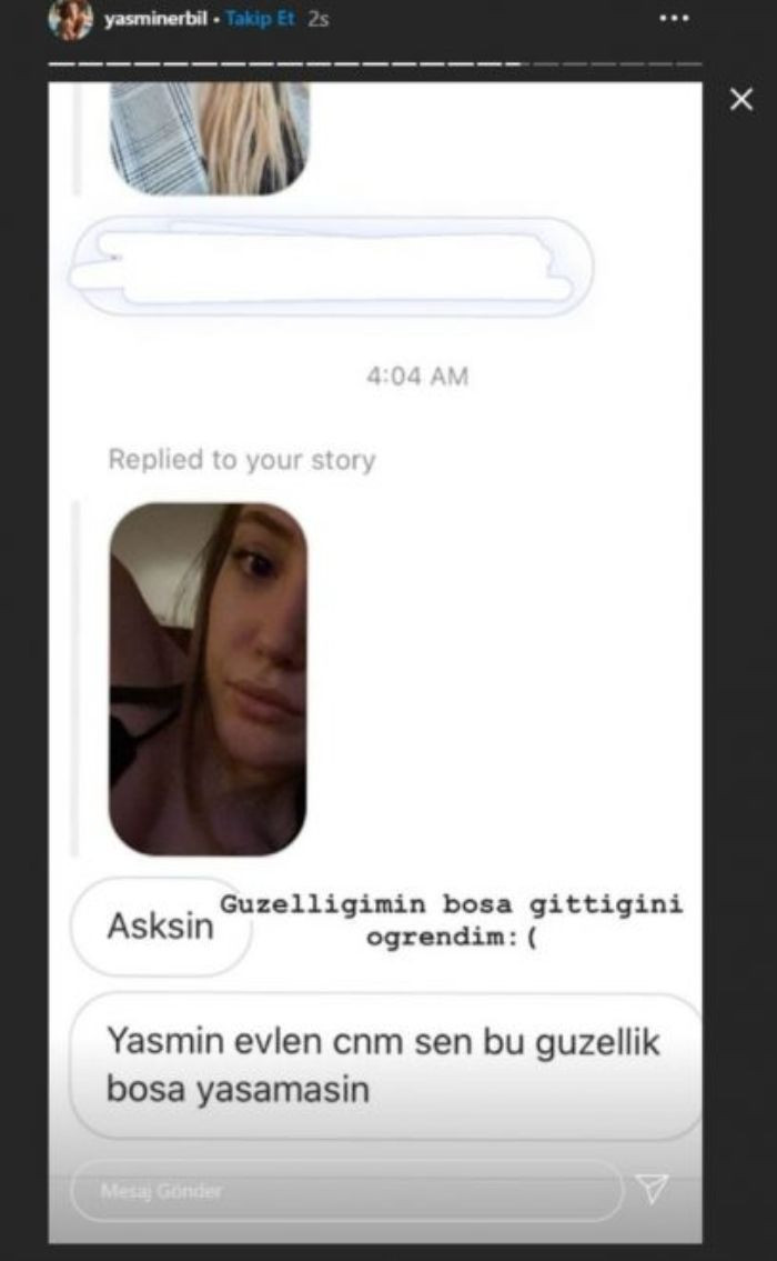 Yasmin Erbil takipçisini ifşa etti! Güzelliğimin boşa gittiğini öğrendim - Resim: 2