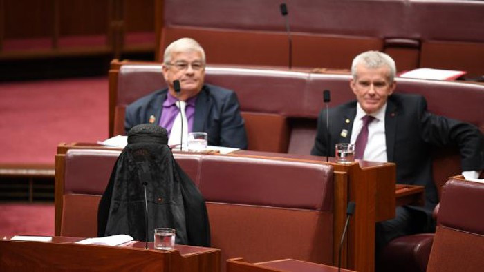 Parlamentoya burkayla gelip soyundu - Resim: 4