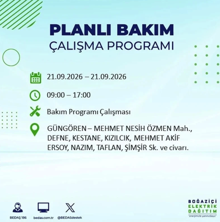 İstanbul iki gün boyunca karanlığa gömülecek! 21-22 Eylül elektrik kesintisi mahalle listesi - Resim: 29