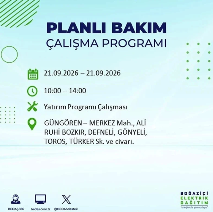 İstanbul iki gün boyunca karanlığa gömülecek! 21-22 Eylül elektrik kesintisi mahalle listesi - Resim: 31