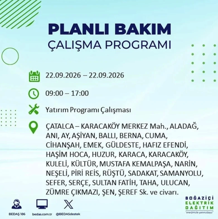 İstanbul iki gün boyunca karanlığa gömülecek! 21-22 Eylül elektrik kesintisi mahalle listesi - Resim: 128