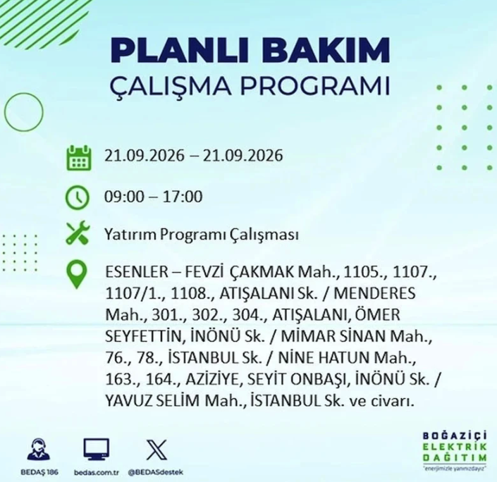 İstanbul iki gün boyunca karanlığa gömülecek! 21-22 Eylül elektrik kesintisi mahalle listesi - Resim: 42