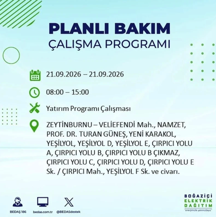 İstanbul iki gün boyunca karanlığa gömülecek! 21-22 Eylül elektrik kesintisi mahalle listesi - Resim: 9