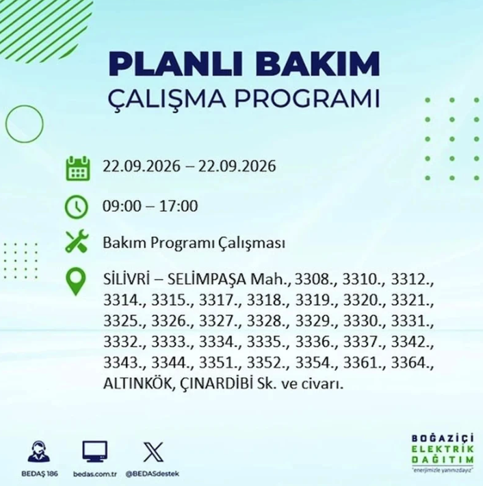 İstanbul iki gün boyunca karanlığa gömülecek! 21-22 Eylül elektrik kesintisi mahalle listesi - Resim: 102
