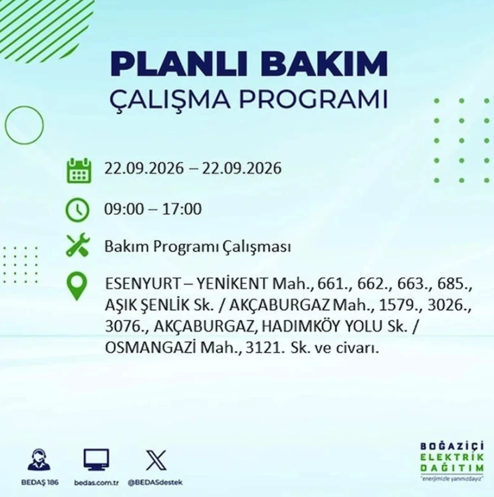 İstanbul iki gün boyunca karanlığa gömülecek! 21-22 Eylül elektrik kesintisi mahalle listesi - Resim: 122