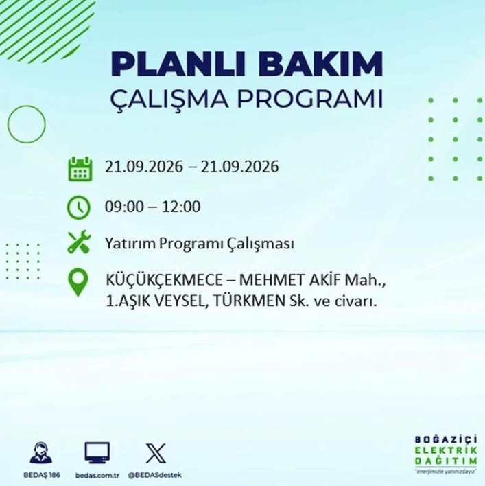 İstanbul iki gün boyunca karanlığa gömülecek! 21-22 Eylül elektrik kesintisi mahalle listesi - Resim: 19