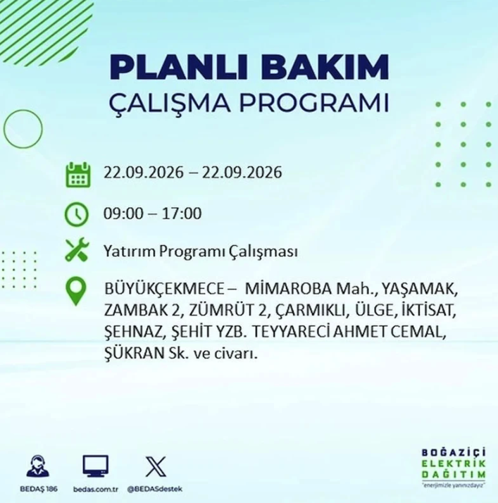 İstanbul iki gün boyunca karanlığa gömülecek! 21-22 Eylül elektrik kesintisi mahalle listesi - Resim: 62