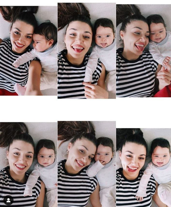 Hande Erçel ve yeğeninin pozları beğeni rekoru kırıyor teyzesinin kopyası! - Resim: 1
