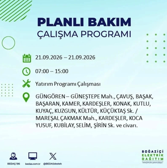 İstanbul iki gün boyunca karanlığa gömülecek! 21-22 Eylül elektrik kesintisi mahalle listesi - Resim: 32