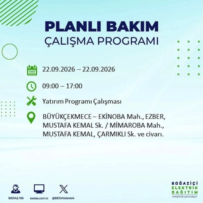 İstanbul iki gün boyunca karanlığa gömülecek! 21-22 Eylül elektrik kesintisi mahalle listesi - Resim: 60