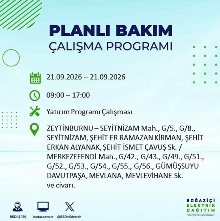 İstanbul iki gün boyunca karanlığa gömülecek! 21-22 Eylül elektrik kesintisi mahalle listesi - Resim: 6
