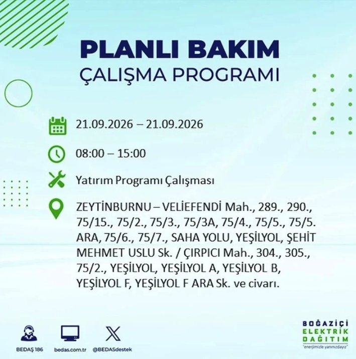 İstanbul iki gün boyunca karanlığa gömülecek! 21-22 Eylül elektrik kesintisi mahalle listesi - Resim: 11