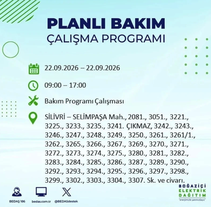 İstanbul iki gün boyunca karanlığa gömülecek! 21-22 Eylül elektrik kesintisi mahalle listesi - Resim: 103