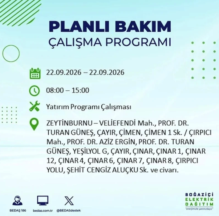 İstanbul iki gün boyunca karanlığa gömülecek! 21-22 Eylül elektrik kesintisi mahalle listesi - Resim: 94