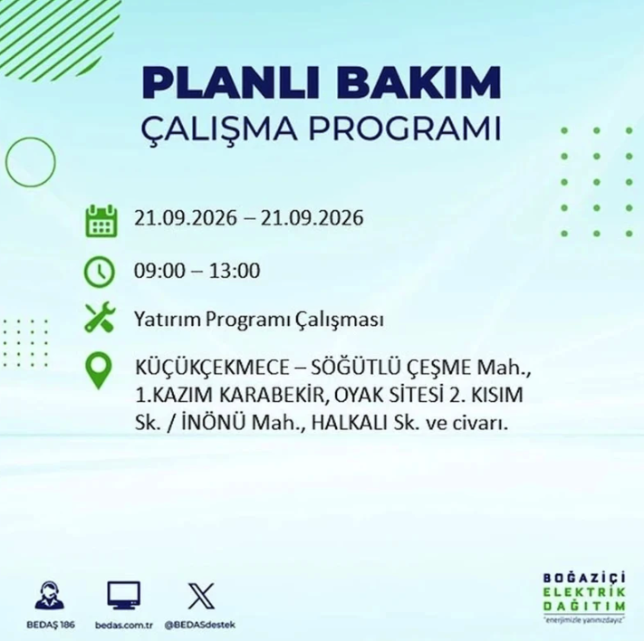 İstanbul iki gün boyunca karanlığa gömülecek! 21-22 Eylül elektrik kesintisi mahalle listesi - Resim: 20