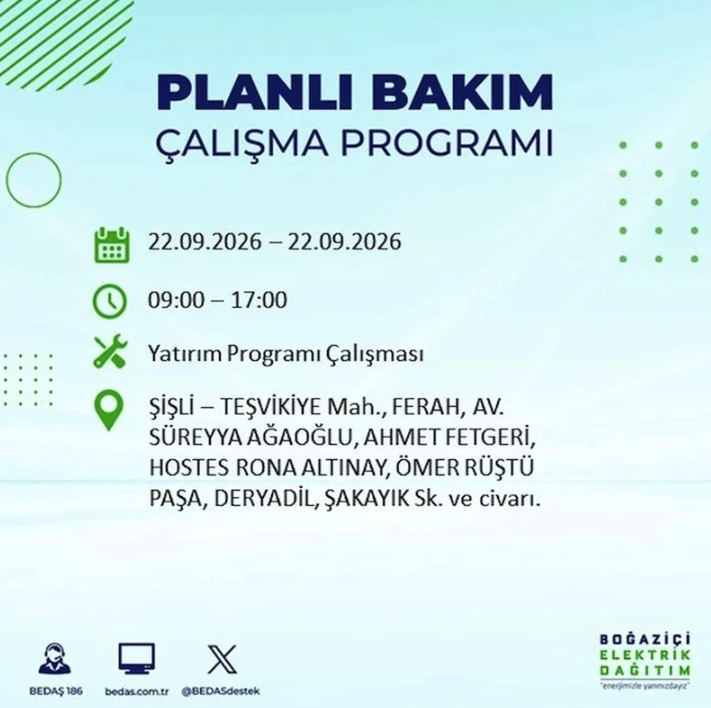 İstanbul iki gün boyunca karanlığa gömülecek! 21-22 Eylül elektrik kesintisi mahalle listesi - Resim: 99