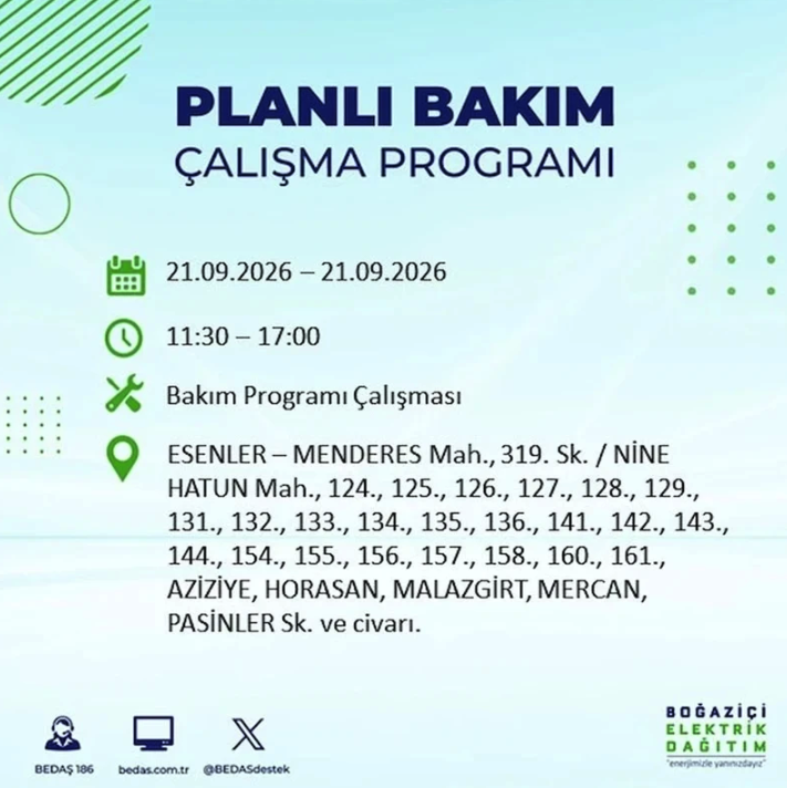İstanbul iki gün boyunca karanlığa gömülecek! 21-22 Eylül elektrik kesintisi mahalle listesi - Resim: 43