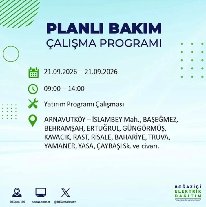 İstanbul iki gün boyunca karanlığa gömülecek! 21-22 Eylül elektrik kesintisi mahalle listesi - Resim: 55