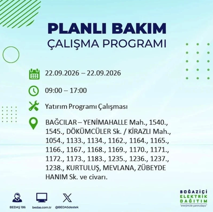 İstanbul iki gün boyunca karanlığa gömülecek! 21-22 Eylül elektrik kesintisi mahalle listesi - Resim: 78
